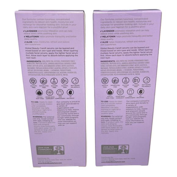GLOBAL BEAUTY CARE Calming Nighttime Recovery Facial Serum~ 2 pack~ 1 fl oz per - Picture 3 of 3